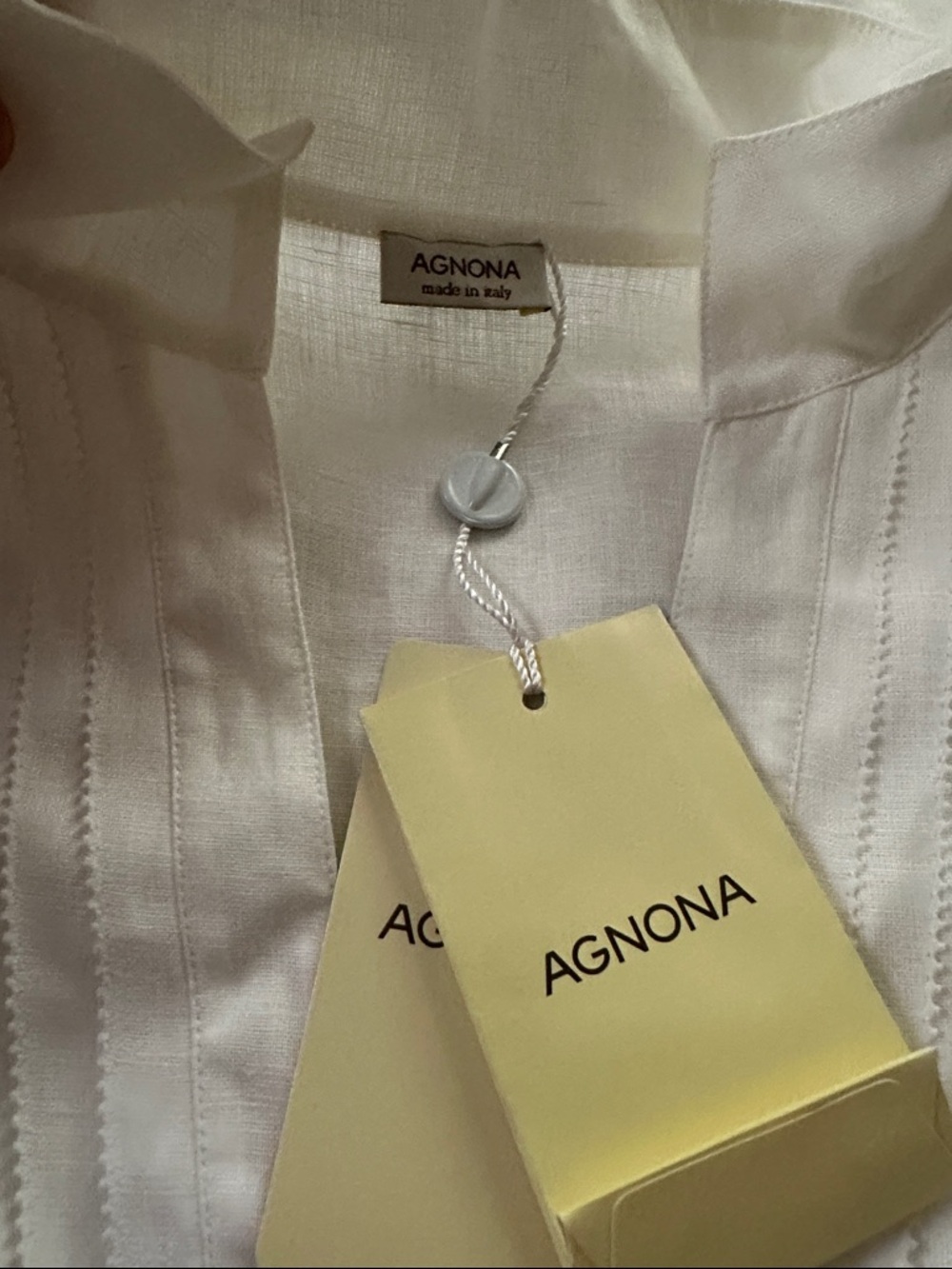 Agnona White button down 100% linen Made in Italy